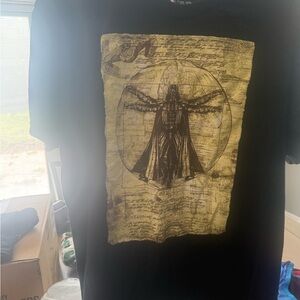 Black T-Shirt with Star Wars Darth Vader Gold Graphic EUC medium